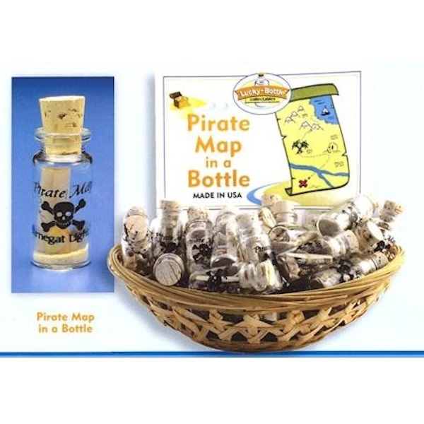 NGH100S Pirate Map in Mini GLASS Bottle